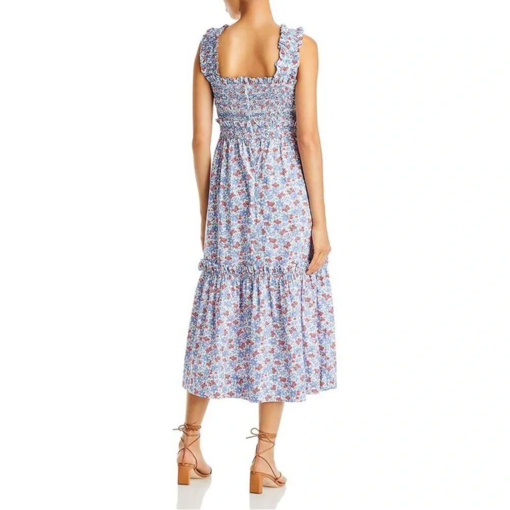 SEA New York Women's Peggy Blue Mid Calf Summer Midi Dress Size Medium - Picture 4 of 10